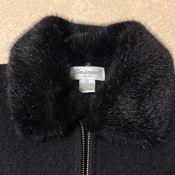 Beautiful 100% wool Eminent by Lisa zip front jacket/sweater size L - Picture 2 of 13